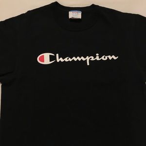 Champion Printed logo Black Tee